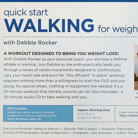 Brand New Gaiam Quick Start Walking For Weight Loss DVD With Debbie Rocker - Picture 5 of 7